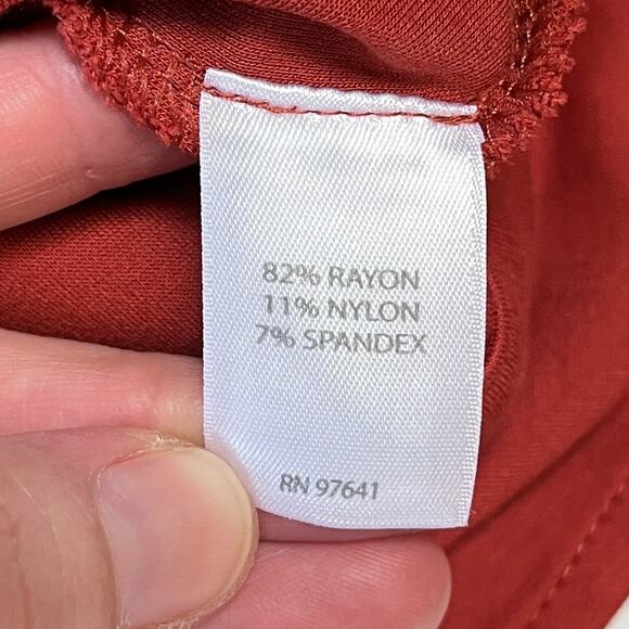 J.Jill Women's Wearever Knit Jacket Shacket S Red Orange Long Sleeve Button Up - Picture 5 of 7